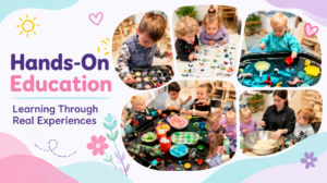 Hands-on education activities at Jacaranda Childcare Centre showing children learning through real experiences